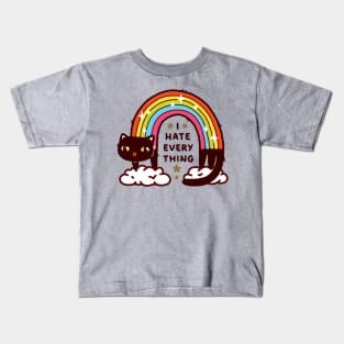 Cute Sarcastic Rainbow Cat That Hates Everything Kids T-Shirt